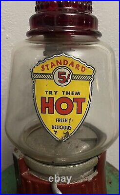 Vintage Standard 5 Cent Hot Nuts Lighted Vending Machine