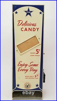 Vintage Star Delicious Candy 5 Cent Vending Machine. Hershey Bar Dispenser