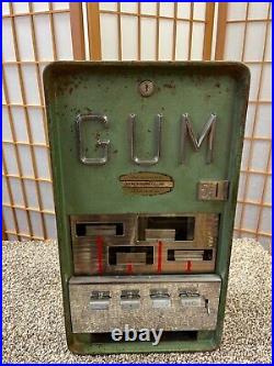 Vintage Superior Gum Vending Machine -4 Dispensers, Lock & Key -IT WORKS