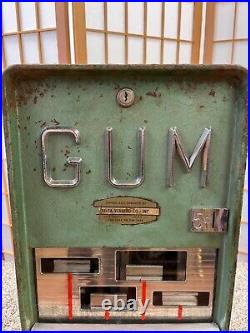 Vintage Superior Gum Vending Machine -4 Dispensers, Lock & Key -IT WORKS