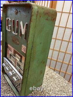 Vintage Superior Gum Vending Machine -4 Dispensers, Lock & Key -IT WORKS