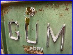 Vintage Superior Gum Vending Machine -4 Dispensers, Lock & Key -IT WORKS