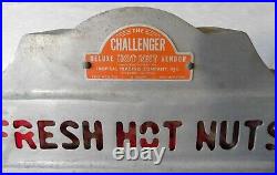 Vintage THE CHALLENGER Deluxe Hot Nuts Vendor Coin Op Vending Machine