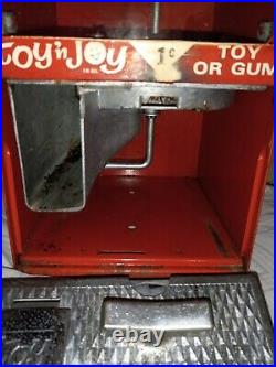 Vintage TOY N JOY Toy or Bubble Gum 1 Cent Vending Machine WithKEY WORKS