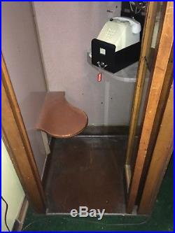 Vintage Telephone Booth. Working Phone, Light, Fan And Has A Seat. Stand-alone