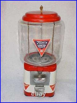Vintage Tom's Peanut 10 Cent Acorn / Oak Gumball Machine, Lance Display Store