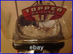 Vintage Topper Penny Bubble Gum Machine With Stand