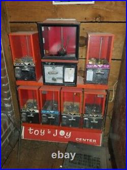 Vintage Toy'n Joy Gumball Vending Machine Cabinet Includes Keys, Working Order
