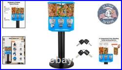 Vintage Triple Compartment Candy Vending Machine with Cash Box 42.5 Inches