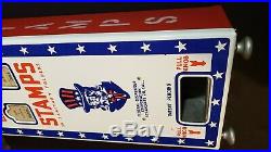 Vintage UNCLE SAM Stamp Machine 1940s US Mail Post Office Vending Coin Sign