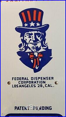 Vintage UNCLE SAM Stamp Machine 1940s US Mail Post Office Vending Coin Sign