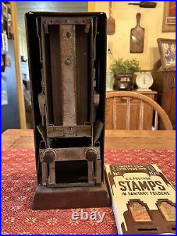 Vintage US Postage 5 & 10 Cent Stamp Vending Machine with Porcelain Front