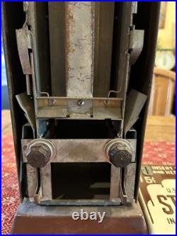 Vintage US Postage 5 & 10 Cent Stamp Vending Machine with Porcelain Front
