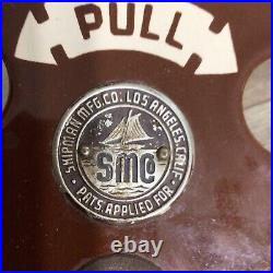 Vintage US Postage Shipman 5 & 10 Stamp Vending Machine Porcelain Front NO KEY