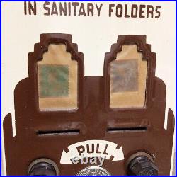 Vintage US Postage Shipman 5 & 10 Stamp Vending Machine Porcelain Front NO KEY