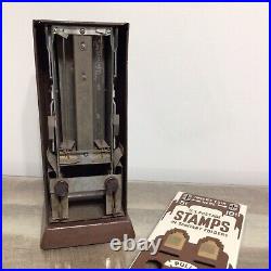 Vintage US Postage Shipman 5 & 10 Stamp Vending Machine Porcelain Front NO KEY