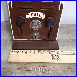 Vintage US Postage Shipman 5 & 10 Stamp Vending Machine Porcelain Front NO KEY