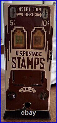 Vintage US Postage Shipman 5 & 10 Stamp Vending Machine Porcelain Front Parts