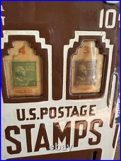Vintage US Postage Shipman 5 & 10 Stamp Vending Machine Porcelain Front Parts