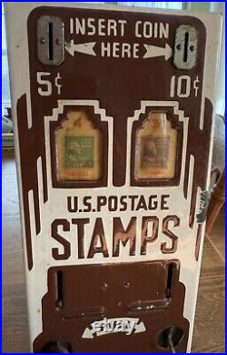 Vintage US Postage Shipman 5 & 10 Stamp Vending Machine Porcelain Front Parts