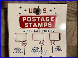 Vintage US Postage Stamps Vending Machine With Key Near Mint Condition Very Nice
