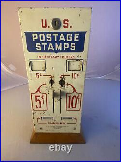 Vintage U. S. Post Office Postage Stamps Vending Machine 5 & 10 Cent With 2 Keys