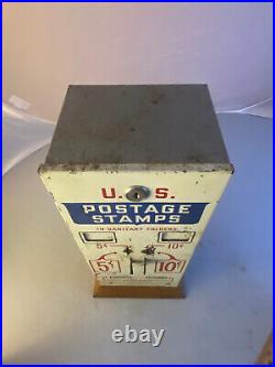 Vintage U. S. Post Office Postage Stamps Vending Machine 5 & 10 Cent With 2 Keys