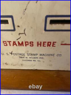 Vintage U. S. Post Office Postage Stamps Vending Machine 5 & 10 Cent With 2 Keys
