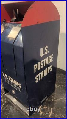 Vintage U. S. Post Office Stamp Vending Machine Postage Dispenser Quarter