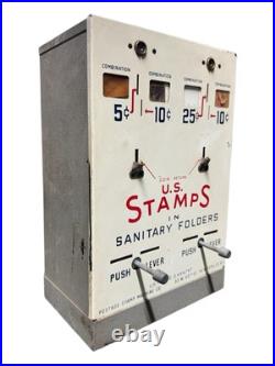 Vintage U. S. Post Office USPS Postage Stamp Vending Machine 5¢ 10¢ 25¢ Cent