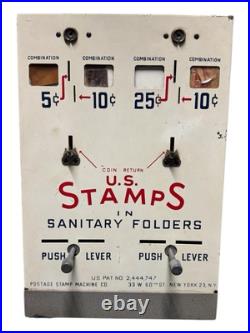 Vintage U. S. Post Office USPS Postage Stamp Vending Machine 5¢ 10¢ 25¢ Cent