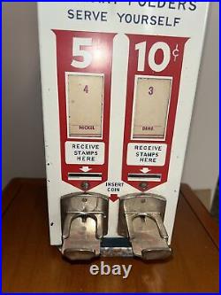 Vintage U. S. Post Office U. S. P. S Postage Stamps Vending Machine 5 & 10 Cent