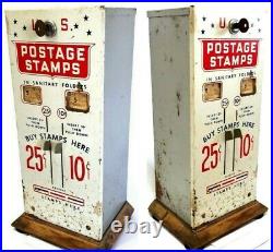 Vintage U. S. Postage Stamp Vending Machine 10, & 25 Cent Slots Machine with Key