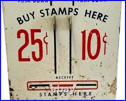 Vintage U. S. Postage Stamp Vending Machine 10, & 25 Cent Slots Machine with Key