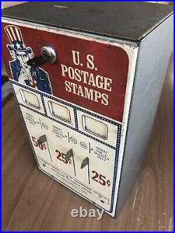 Vintage U. S. United States Postage Stamp Vending Machine Dispenser USPS with Key