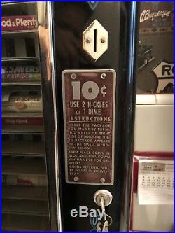 Vintage U-select-it 10 Cent Candy Vending Machine Original Key Restored Working