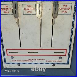 Vintage Uncle Sam Red White Blue 3 Lever Postage Stamp Dispenser Machine W Key