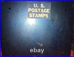 Vintage Uncle Sam Red White Blue 4 Lever Postage Stamp Dispenser Machine W Key