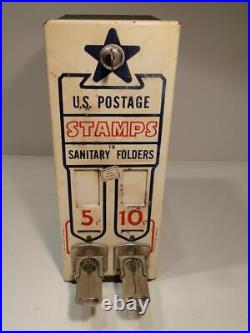 Vintage United States Postage Stamp Vending Machine Dispenser USPS with Key 5&10c