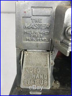 Vintage Unrestored 1923 Red & Black Masters Gumball Machine NO KEY