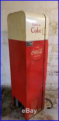Vintage Unrestored Vendo 44 Coke Machine, Gets Cold! +BONUS original bottles