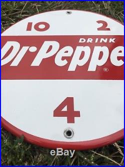 Vintage VMC 81 Vending Machine 10 Round Dr. Pepper Original Porcelain Sign