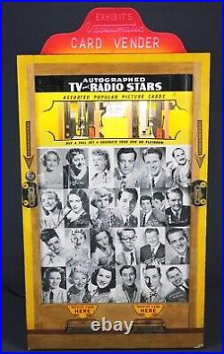 Vintage Vacuumatic Card Vender, TV & Radio Stars, Exhibit Supply Co, 1950s