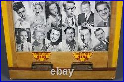 Vintage Vacuumatic Card Vender, TV & Radio Stars, Exhibit Supply Co, 1950s