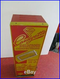 Vintage Venco Candyette Confections Vending Machine, Candy CoinOp 5 cents, 1940s