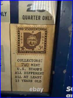 Vintage Vend A Stamp Postage Stamps Machine Vending Post Office with Key