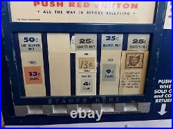 Vintage Vend A Stamp Postage Stamps Machine Vending Post Office with Key