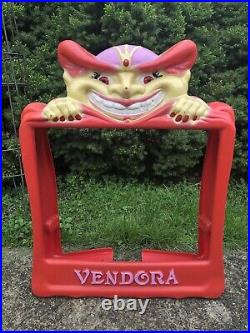 Vintage Vendall Creepy Clown Vending Machine Plastic Frame Cover 1988 USA Made