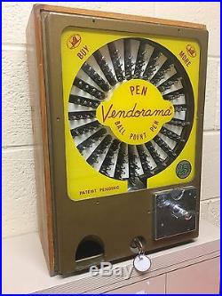 Vintage Vendorama Pen coin operated vending machine with key + skilcraft pens