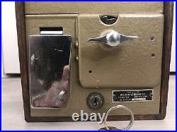 Vintage Victor 1950s BABY GRAND 5 Star Oak Gumball Vending Machine With 2 Keys